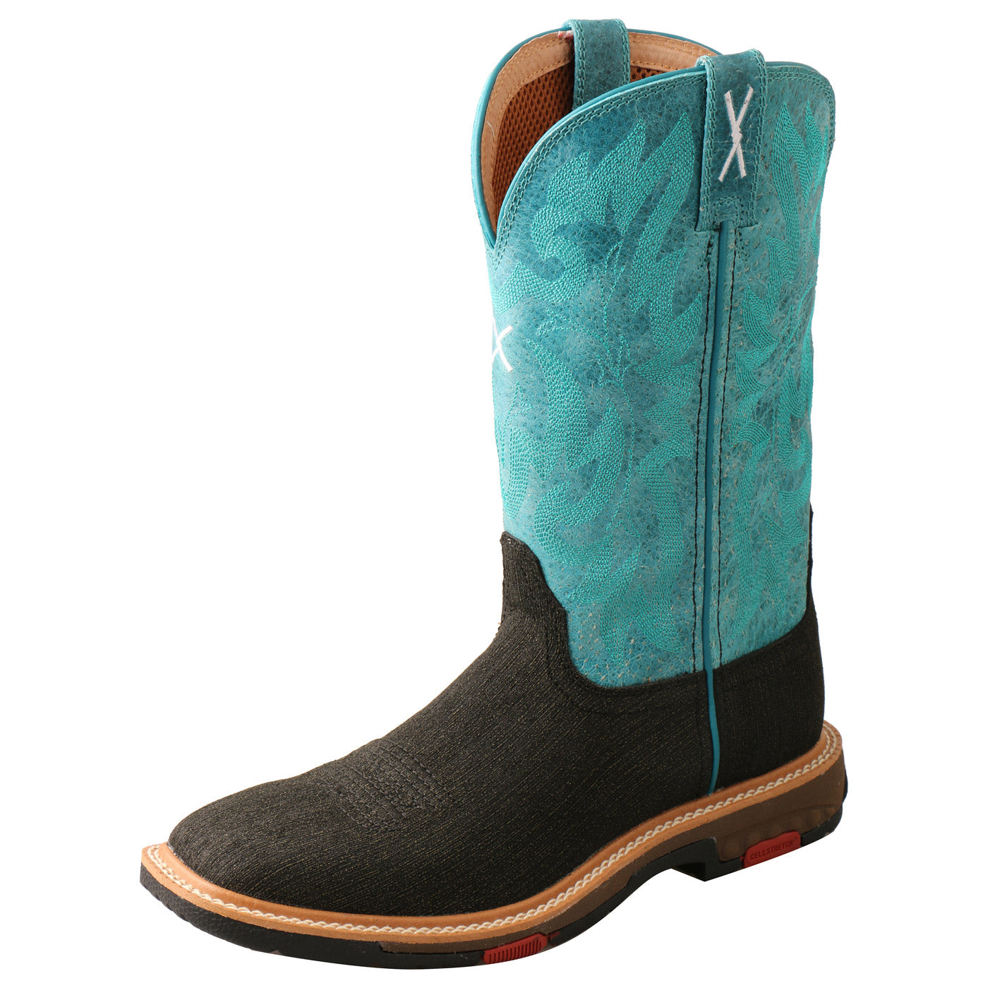 Twisted X 11" Women's Western Work Boot - Charcoal & Turquoise WXB0001