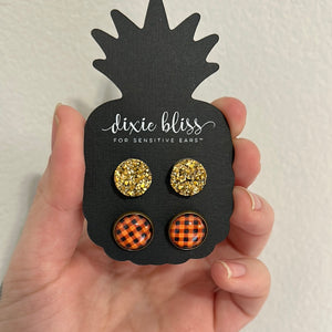 Orange Plaid- Dixie Bliss- Double Pack