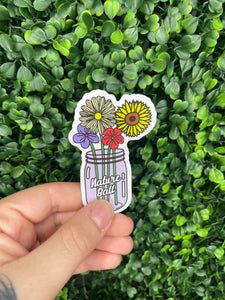 Daisy Flower Jar Sticker