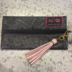 Makeup Junkie Mini Bag- Western Black Leather