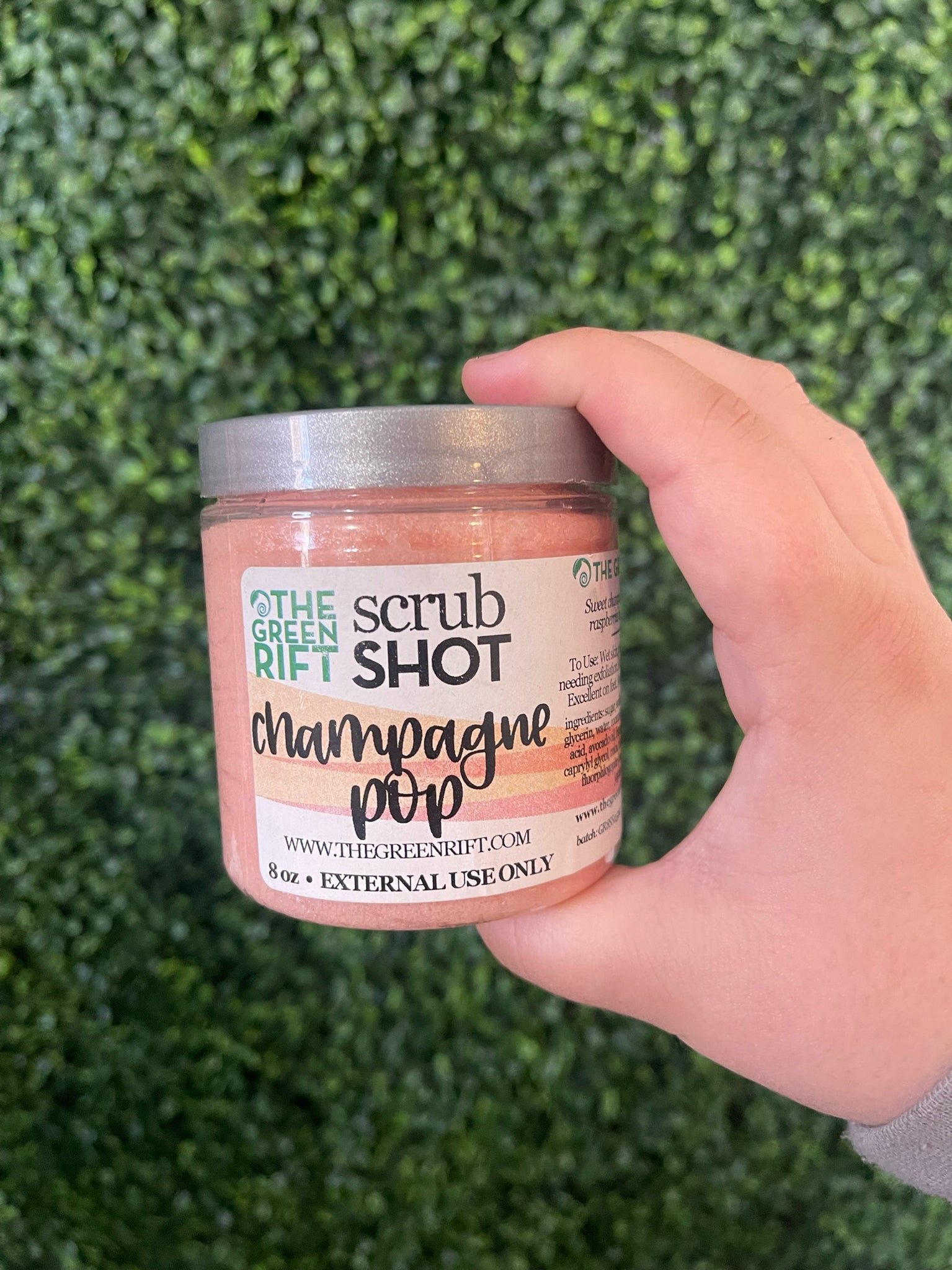 Champagne Pop Scrub Shot