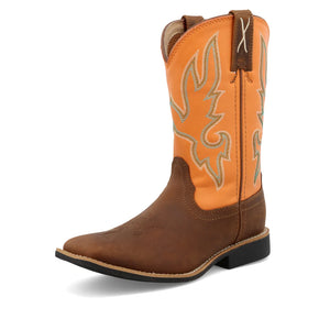 Twisted X Youth Top Hand Boot- Orange