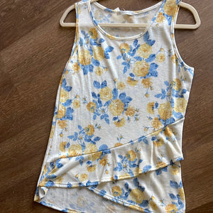 Blue and Yellow Floral Tank