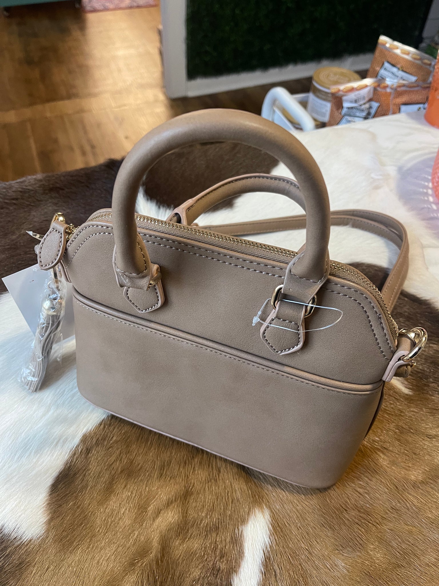 Love you Always Beige Crossbody Purse