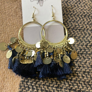Gold and Navy Sparrow Earrings
