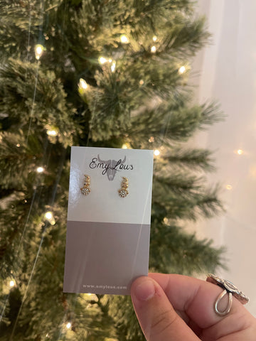 Gold Snowman Studs