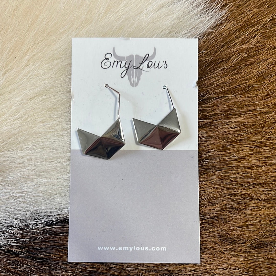 Silver Abstract Dangles