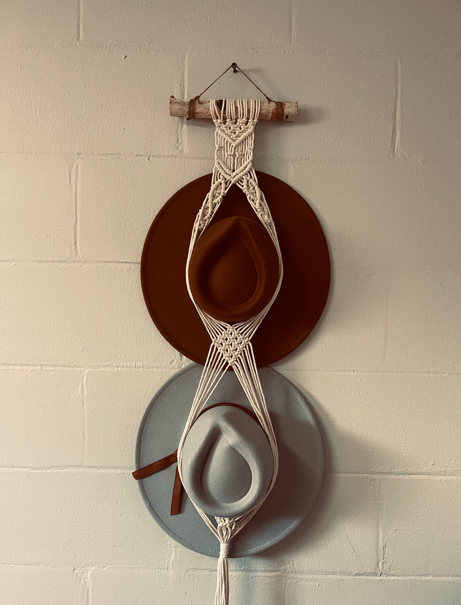 Macrame Double Hat Hanger