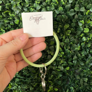 Thin Silicone Bangle Keychain Bracelet/ Lime