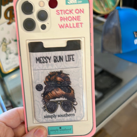 Simply Southern Phone Card Wallet - Messy Bun