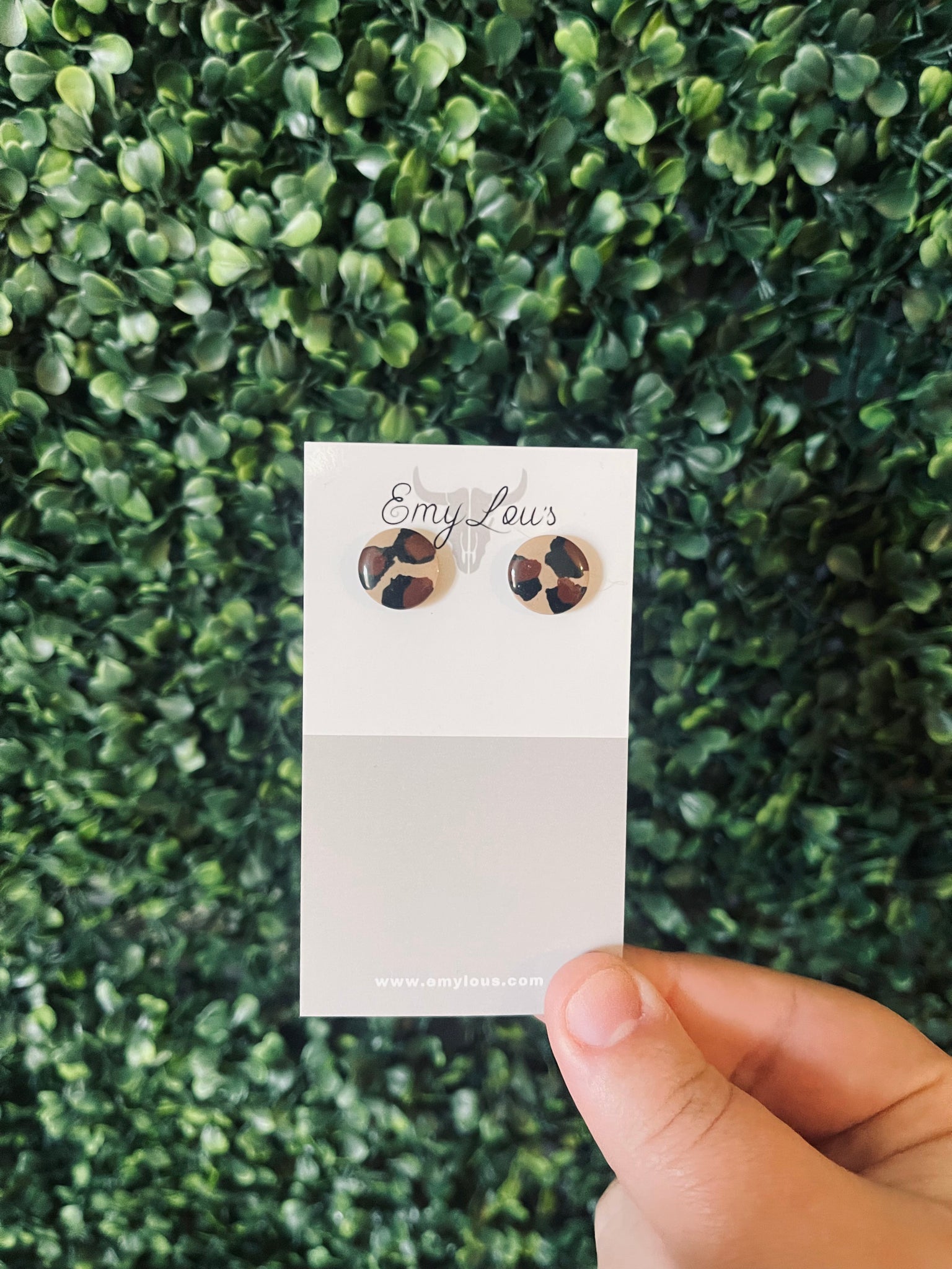 Leopard Clay Studs