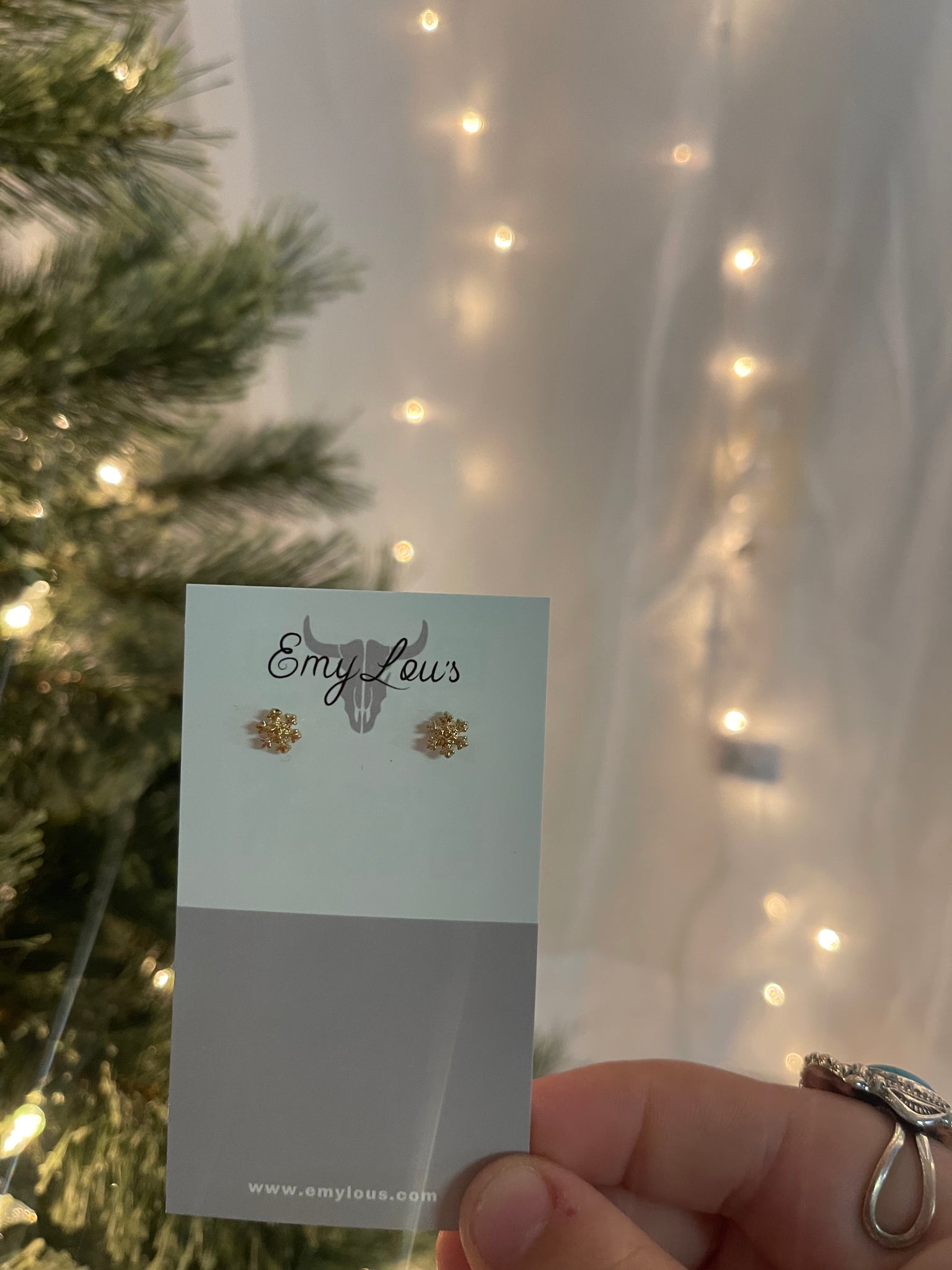 Small Gold Snowflake Studs