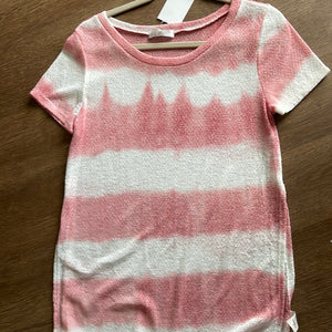 Pink and White Tie Dye Top