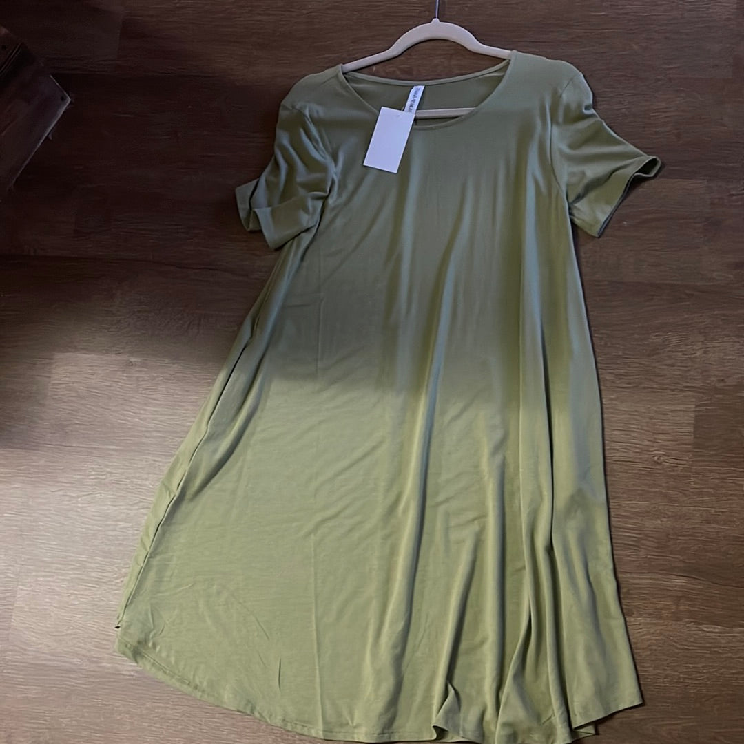 Army Green Dress with Pockets