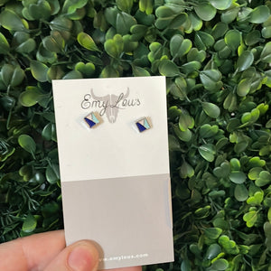 Simply Southern Square Blue Multicolored Studs
