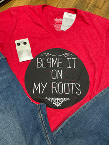 Roots Red V-Neck Tee