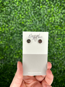 Mini Sparkly Black Druzy Stud