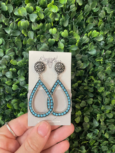Turquoise Edgewood Teardrop Earrings