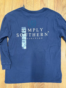 Youth Simply Southern Navy Logo Tee