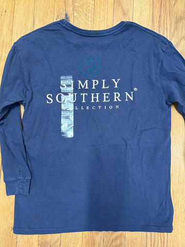 Youth Simply Southern Navy Logo Tee