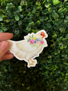 Floral Chicken Sticker